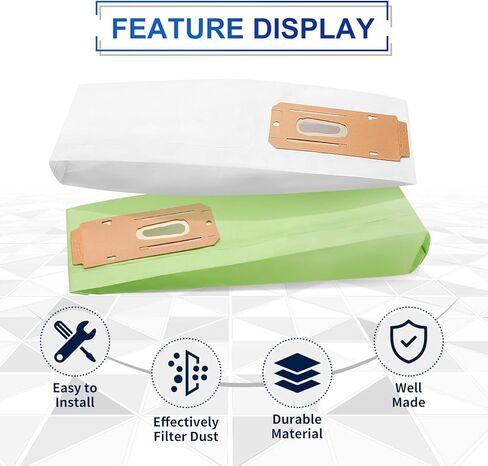 كيباو اكياس مكنسة كهربائية من اوريك اكس ال نوع سي سي، تناسب جميع المكانس الكهربائية العمودية من اوريك XL، قطعة CCPK8، CCPK8OH، CCPK8DW، عبوة من 12 قطعة، اخضر وابيض in Kuwait