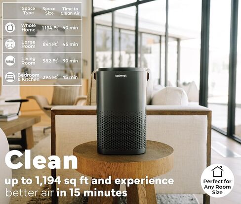 Calmyst HEPA PRO Air Purifier for Dust and Allergies – Clean 1194 sqft – Filter 99.99% Dust, Pet Dander, Smoke, 9x Better Odor Removal, Whisper Quiet, Dust Removal Air Purifier - 2PACK in Saudi Arabia