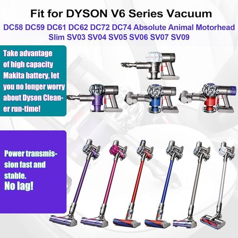 for V6 Battery Adapter for Dysn V6 Vacuum Cleaner, Convert Makita 18V Battery to Replace for Dysn V6 SV03 SV04 SV09 DC62 DC59 Animal Absolute Motorhead Battery in Saudi Arabia