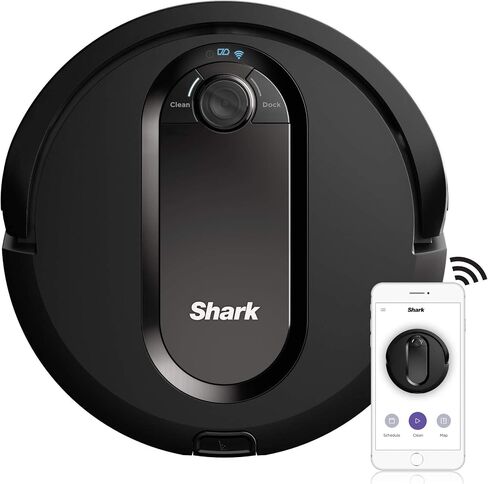 Shark IQ Robot RV1001 مكنسة روبوت يتم التحكم فيها عن طريق التطبيق مع واي فاي ورسم الخرائط المنزلية، شفط قوي لشعر الحيوانات الأليفة مع أليكسا (متجدد) in Saudi Arabia