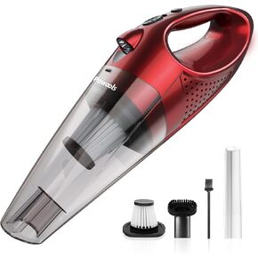 مكنسة كهربائية للسيارة Powools لاسلكية قابلة لإعادة الشحن - مكنسة كهربائية محمولة من VacLife عالية الطاقة مع تقنية Cahrge السريعة، مكنسة كهربائية محمولة مع بطارية كبيرة السعة، مكنسة كهربائية محمولة، أحمر (PL8189) in Kuwait