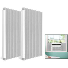 Window Air Conditioner Insulation Foam Panels, AC Side Panels Kit, 17in H x 9in W x 7/8in T, Pack of 2, Black