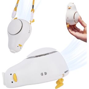 مروحة رقبة محمولة، مروحة رقبة معلقة صغيرة من BestMal مع حبل قابل للتعديل ودعامة، تصميم بطة لطيف، مروحة محمولة قابلة للشحن عبر USB، بدون استخدام اليدين، 3 سرعات رياح شخصية للمنزل والمكتب والداخل والخارج in Kuwait