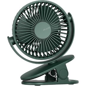 JISULIFE Clip on Fan, Stroller Fan Battery Operated, Small Fan Portable 4000mAh Rechargeable, 4 Speeds, Powerful Wind Ultra Quiet for Stroller Office Drom Bedroom - Green
