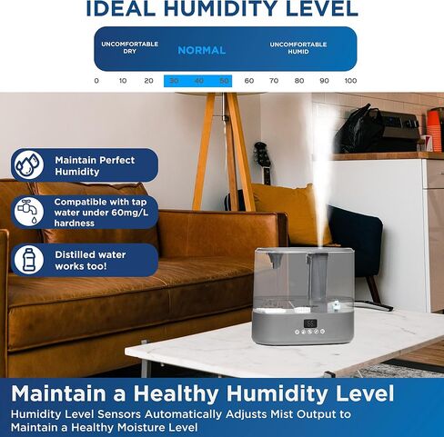 Westinghouse Humidifier and Air Purifier all in one combo with Smart Humidity Sensor Control for Bedrooms with Essential Oil Diffuser and Remote, Black in Kuwait