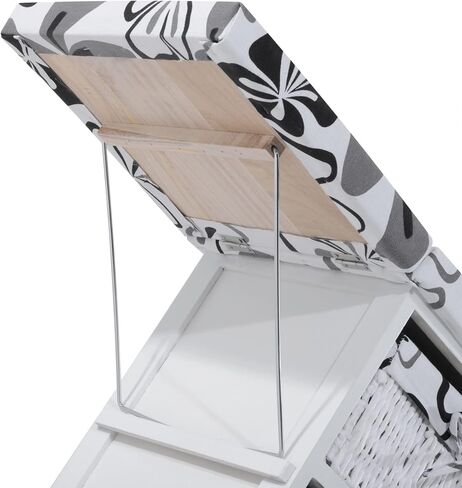HOMCOM Drop Leaf Ironing Board with Shelves and Storage Boxes - Hawaiian Flowers in Saudi Arabia