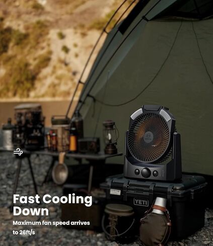 مروحة تخييم مع فانوس LED، مروحة مكتب تعمل بالبطارية 8 بوصة على شكل حرف D مع مؤقت، تحكم عالي السرعة بدون خطوات، تصميم هادئ، ضوء SOS، مروحة USB تدور 180 درجة للخارج، الإعصار، صيد الأسماك in Kuwait