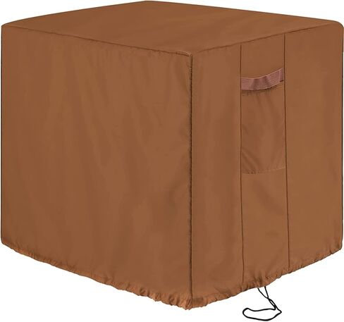 Yesland Central Air Conditioner Covers for Outside Units - AC Covers Water Resistant and Windproof Design AC Unit Cover - Universal Brown Winter AC Unit Cover (32''L x 32''W x 36''H) in Saudi Arabia