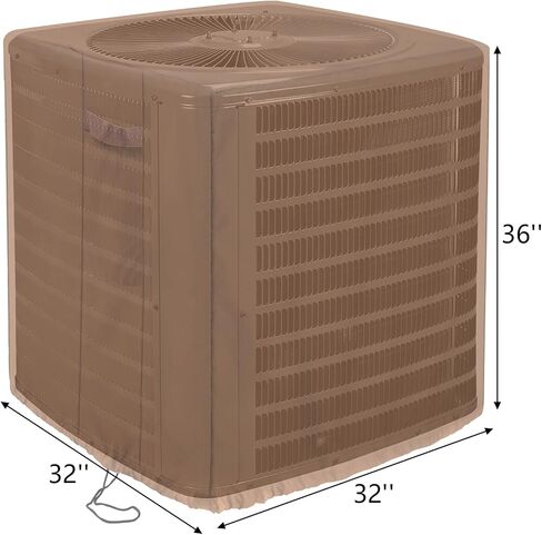 Yesland Central Air Conditioner Covers for Outside Units - AC Covers Water Resistant and Windproof Design AC Unit Cover - Universal Brown Winter AC Unit Cover (32''L x 32''W x 36''H) in Saudi Arabia