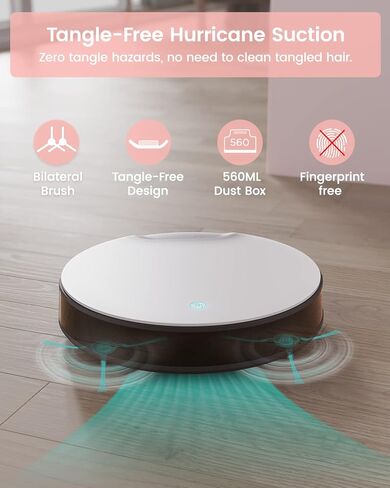 Lefant Robot Vacuum Cleaner, Slim & Quiet, Tangle-Free 4 Modes Vacuum Robotic for Girl/Woman, Support Wi-Fi/App/Alexa Echo/Google Control, Ideal for Pet Hair Hard Floor and Low Pile Carpet N1K in Kuwait