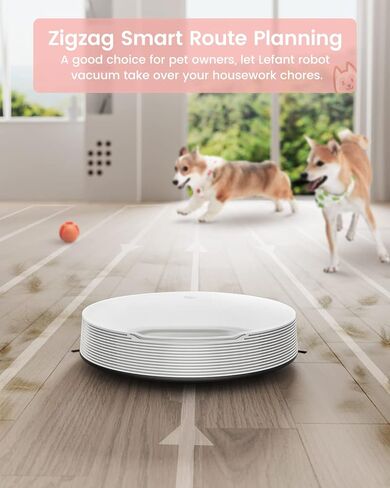 Lefant Robot Vacuum Cleaner, Slim & Quiet, Tangle-Free 4 Modes Vacuum Robotic for Girl/Woman, Support Wi-Fi/App/Alexa Echo/Google Control, Ideal for Pet Hair Hard Floor and Low Pile Carpet N1K in Kuwait