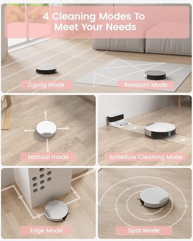 Lefant Robot Vacuum Cleaner, Slim & Quiet, Tangle-Free 4 Modes Vacuum Robotic for Girl/Woman, Support Wi-Fi/App/Alexa Echo/Google Control, Ideal for Pet Hair Hard Floor and Low Pile Carpet N1K in Kuwait