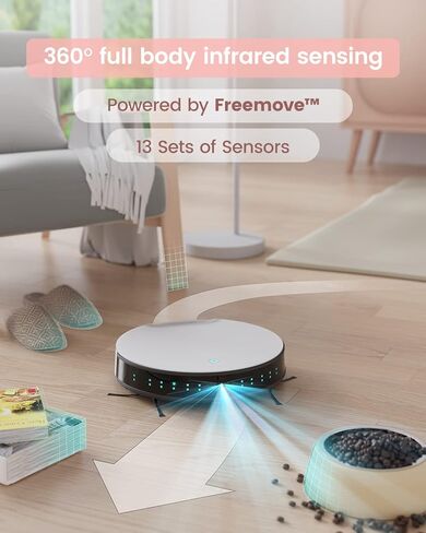 Lefant Robot Vacuum Cleaner, Slim & Quiet, Tangle-Free 4 Modes Vacuum Robotic for Girl/Woman, Support Wi-Fi/App/Alexa Echo/Google Control, Ideal for Pet Hair Hard Floor and Low Pile Carpet N1K in Kuwait
