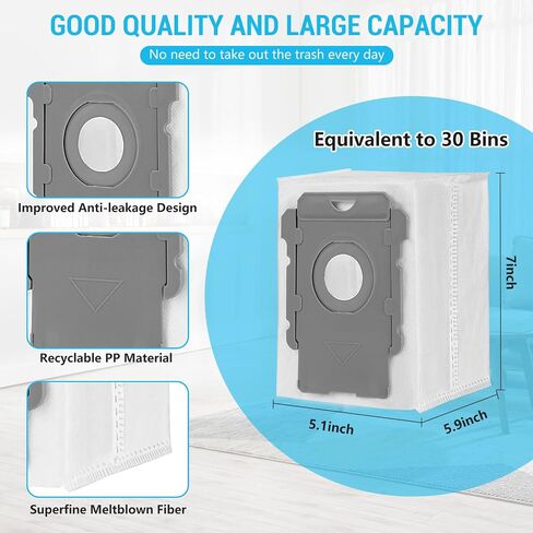 kancehinage 25 Pack Vacuum Bags Compatible with iRobot Roomba Bags i & s & j Series, Replacement for i3+(3550) i4+(4552) i6+(6550) i7+(7550) i7Plus j7+ i8+(8550) s9 s9+(9550) Automatic Dirt Disposal Bags, Effective Dust Filtration (25 pack) in Saudi Arabia