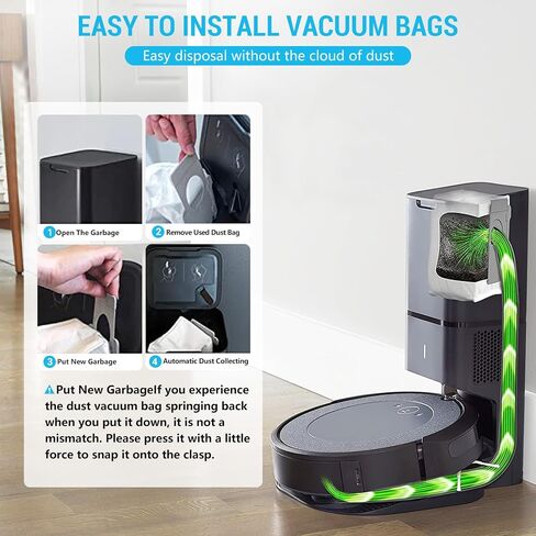 kancehinage 25 Pack Vacuum Bags Compatible with iRobot Roomba Bags i & s & j Series, Replacement for i3+(3550) i4+(4552) i6+(6550) i7+(7550) i7Plus j7+ i8+(8550) s9 s9+(9550) Automatic Dirt Disposal Bags, Effective Dust Filtration (25 pack) in Saudi Arabia