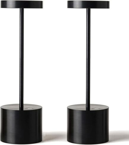 SAKRINGT 2 Pack Outdoor Table Lamp,LED Table Light,Cordless Table Lamp Rechargeable ,5000mAh Battery Powered Desk Lamp,3 Color Stepless Dimming Up to 40 Hours Usage for Restaurant/Outdoor(Silver) in Saudi Arabia