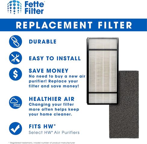 Fette Filter - Air Purifier Filter and Pre-Filter Compatible with Honeywell True HEPA Filter H HRF-H1, HRF-H2 & Filter B HRF-B1, HRF-B2 -(2 HEPA and 4 Pre-Filters) in Saudi Arabia