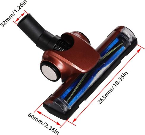 Carkio Universal Vacuum Cleaner Turbo Floor Brush Head 1-1/4-Inch 32mm, Carpet Hard Floor Turbo Brush with Electrostatic, Compatible with Hoover Eureka Royal Dirt Devil Rainbow Kenmore in Saudi Arabia