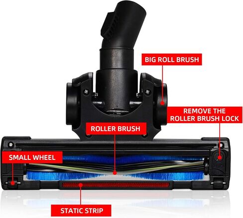 Carkio Universal Vacuum Cleaner Turbo Floor Brush Head 1-1/4-Inch 32mm, Carpet Hard Floor Turbo Brush with Electrostatic, Compatible with Hoover Eureka Royal Dirt Devil Rainbow Kenmore in Saudi Arabia