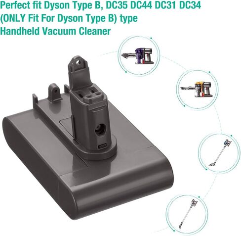 استبدال بطارية Dutyone 3500 مللي أمبير في الساعة 22.2 فولت من النوع B لاستبدال DC31 من النوع B متوافق مع بطارية DC35 DC44 DC31 DC34 من النوع B (يصلح فقط للنوع B) in Kuwait