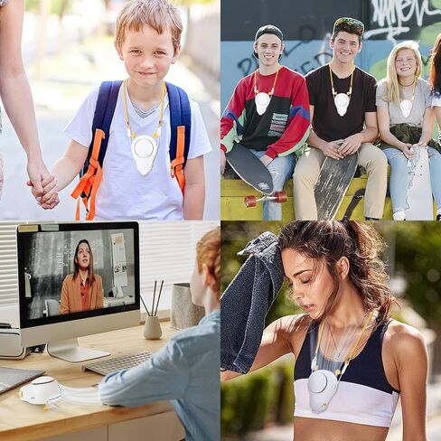 مروحة رقبة محمولة، مروحة رقبة معلقة صغيرة من BestMal مع حبل قابل للتعديل ودعامة، تصميم بطة لطيف، مروحة محمولة قابلة للشحن عبر USB، بدون استخدام اليدين، 3 سرعات رياح شخصية للمنزل والمكتب والداخل والخارج in Kuwait