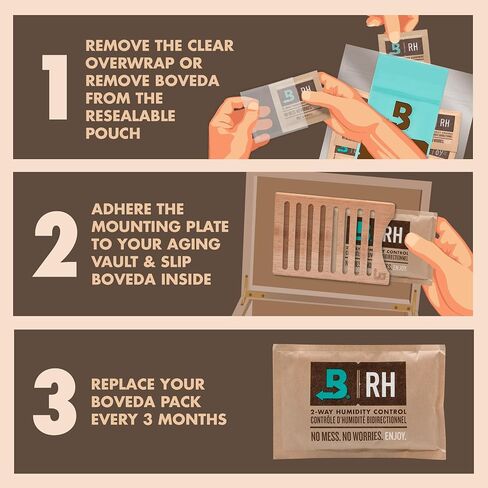 Boveda Portable Travel 2-Way Humidity Resealable Bag – Waterproof & Dustproof - Preloaded with 69% RH Pack - Patented Technology – Medium Storage For 15 Items – 1 Count in Kuwait