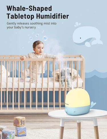 Humidifiers for Bedroom, 2.5L Cool Mist Humidifier for Home, Nursery, Baby with Essential Oil Diffuser, BPA Free, Night Light, Air Humidifier with Adjustable 360° Nozzle in Kuwait