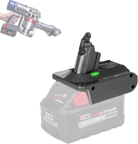 biuonga لـ Dyson V6 محول بطارية بديل لميلووكي 18 فولت M18 تحويل لـ Dyson DC62 DC59 DC58 SV03 SV04 SV09 V6 رأس محرك الحيوان V6 سليم V6 مطلق V6 مكنسة رقيق (محول فقط) in Kuwait