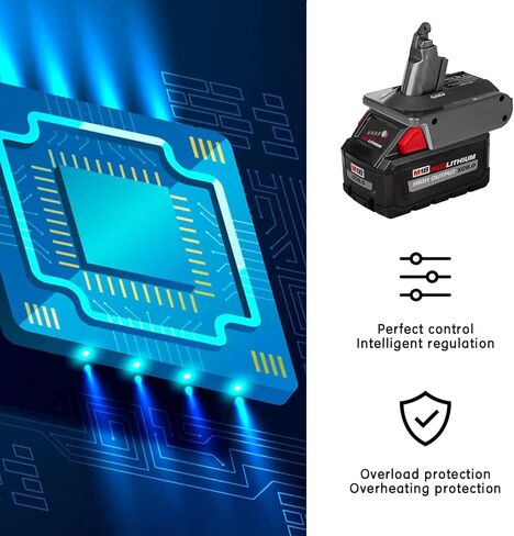 biuonga لـ Dyson V6 محول بطارية بديل لميلووكي 18 فولت M18 تحويل لـ Dyson DC62 DC59 DC58 SV03 SV04 SV09 V6 رأس محرك الحيوان V6 سليم V6 مطلق V6 مكنسة رقيق (محول فقط) in Kuwait