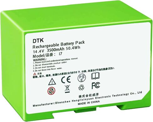 بطارية بديلة DTK i7 متوافقة مع iRobot Roomba e وi Series i7+ e5 e6 7150 7550 i3 3150 i3+ 3550 i4 4150 i4+ 4624864 ABL-D1 3500 مللي أمبير في الساعة in Saudi Arabia
