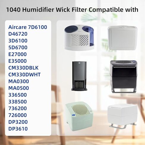4 عبوات من فلتر الفتيل المرطب 1040 لمرطب الهواء Aircare 7D6100/ D46720/ 3D6100/ 5D6700/ E27000/ E35000/ CM330DBLK/ CM330DWHT/ MA0300/ MA0500/ 336500/ 338500/ 736200/ 726 000/ DP3200/ DP3610 in Kuwait