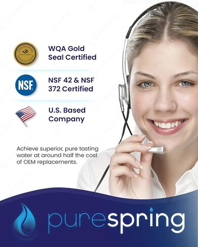 PureSpring Certified Replacement Refrigerator Water Filter for LG ADQ36006101, LT700P, ADQ36006102, LFDS22520S, LFXS24623S, LFXS30766S, LFXS29766S, Kenmore 46-9690, 469690 NSF 42 Certified (2 Pack) in Saudi Arabia