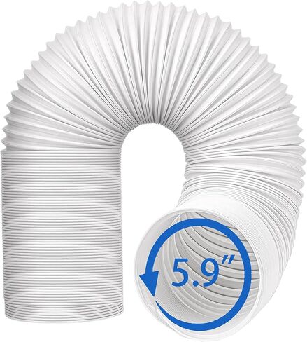 خرطوم مكيف هواء محمول من سجران، خرطوم تيار متردد بقطر 5.9 انش، خرطوم عادم بفتحة تهوية تيار متردد عكس اتجاه عقارب الساعة، طول يصل الى 78 انش متوافق مع قطع تكييف هاير ال جي ديلونجي in Kuwait