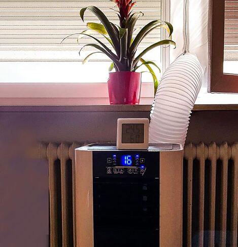 خرطوم مكيف هواء محمول من سجران، خرطوم تيار متردد بقطر 5.9 انش، خرطوم عادم بفتحة تهوية تيار متردد عكس اتجاه عقارب الساعة، طول يصل الى 78 انش متوافق مع قطع تكييف هاير ال جي ديلونجي in Kuwait