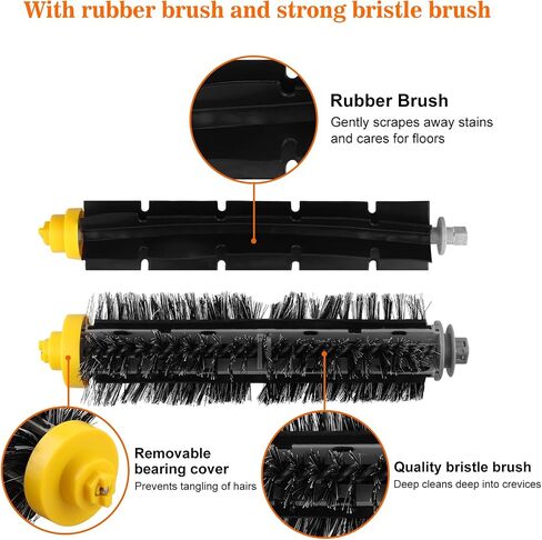 قطع غيار متوافقة مع سلسلة iRobot Roomba 600/500، 694 692 690 680 660 665 651 650 614 5595 585 564 560،3 مجموعة من الفرش ذات الشعر الخشن وفرش الخافق المرنة، 8 مرشحات Aero Vac، 8 فرش جانبية in Saudi Arabia