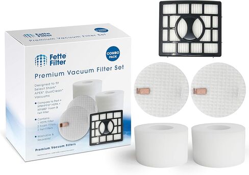 Fette Filter – Vacuum Filters Compatible with Shark APEX AX912 QU922Q DuoClean Powered Lift-Away Speed Vacuums. Compare to Part # XPRHF910 & XFF680. HEPA and Foam & Felt Filters. in Saudi Arabia