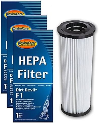 EnviroCare Premium Replacement Vacuum Cleaner HEPA Filters made to fit Dirt Devil Type F1 Bagless Uprights 3 Filters in Saudi Arabia