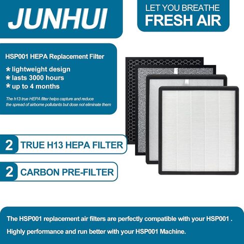 مرشحات بديلة HSP001 True HEPA متوافقة مع جهاز الهواء HATHASPACE Smart HSP001، ترشيح 4 مراحل، 2 مرشحات HEPA حقيقية ومرشحات مسبقة + 2 محفز بارد ومرشحات الكربون المنشط (مجموعتان) in Saudi Arabia