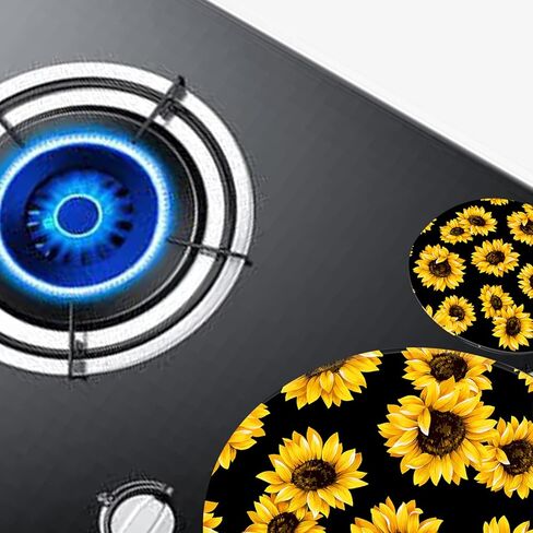 Stove Burner Covers Set of 4,Stove Top Covers for Gas Burners,Electric Stove,Gas Stove Burner Covers,Metal Stove Burner Cover Black Gilt Marble Pattern in Kuwait