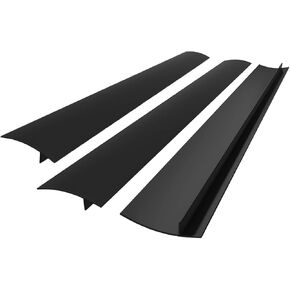 3 عبوات من أغطية مواقد المطبخ المصنوعة من السيليكون لتغطية الفجوة الطويلة والواسعة لسد الانسكابات بين العدادات والمواقد والغسالات والفرن والغسالة والمجفف - مقاومة للحرارة وسهلة التنظيف (53 سم أسود) in Kuwait