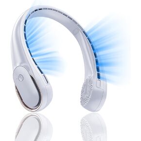 Xicyole مروحة عنق معلقة محمولة، مروحة خالية من الشفرة بدون استخدام اليدين، ضوضاء صغيرة، حجم هواء كبير، 15 ساعة، استخدام متواصل لمدة 5 تروس قابلة للتعديل، مناسبة للأماكن الداخلية/الخارجية (أزرق) in Kuwait