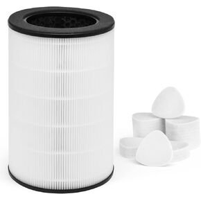 Replacement HEPA Filter Compatible with Homedics 5 In 1 Air Purifier Model AP-T40FL AP-T40 AP-T45 AP-T40WT AP-T40WTAR AP-T45WT 1461901 Series, Included Extra 30-Pieces Essential Oil Pad