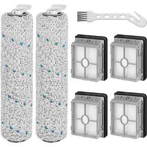 قطع غيار للمكنسة الكهربائية Bissell CrossWave X7 Pet Pro متعددة الأسطح الرطبة والجافة 3011,3279,3055، 3277، 3276A، مقارنة بالجزء 1618638 1626667، 2 فرشاة أسطوانية، 4 فلتر HEPA، 1 فرشاة نظيفة in Kuwait