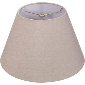 ALUCSET Lamp Shades, Replacement Lampshades for Table Lamps, Barrel Lamp Shade 7x13x7.8inch, Natural Linen Lampshade, Hand Crafted Lamp Cover, Beige