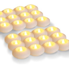 12 قطعة من الشموع العائمة LED من ARDUX - 3 بوصات من البلاستيك عديم اللهب العائمة لأضواء الشاي لحوض الاستحمام وحمام السباحة ومزهرية الديكور المركزية in Kuwait