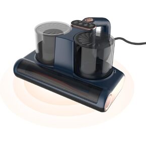 مكنسة كهربائية للسرير، مكنسة كهربائية للمراتب مع إضاءة أرجوانية وإزالة الرطوبة، شفط 12 كيلو باسكال 350 وات مكنسة غبار قوية للمراتب والأرائك والألعاب القطيفة والأسطح القماشية الأخرى (الأزرق الداكن) in Kuwait