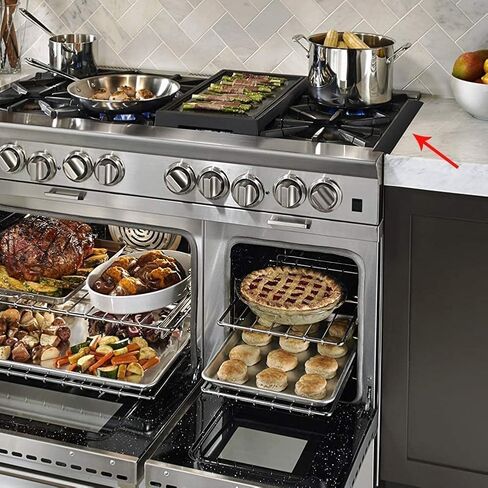 3 عبوات من أغطية مواقد المطبخ المصنوعة من السيليكون لتغطية الفجوة الطويلة والواسعة لسد الانسكابات بين العدادات والمواقد والغسالات والفرن والغسالة والمجفف - مقاومة للحرارة وسهلة التنظيف (53 سم أسود) in Kuwait