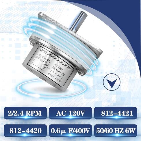 محرك تغذية جديد لـ Quadra-Fire 812-4421، 812-4420 متوافق مع Heatilator CAB50 PS35 PS50 7000-500 Classic Bay 1200 Insert (CB1200i) PH 50/60 هرتز 6 وات 2/2.4 دورة في الدقيقة 120 فولت محرك بديل in Kuwait