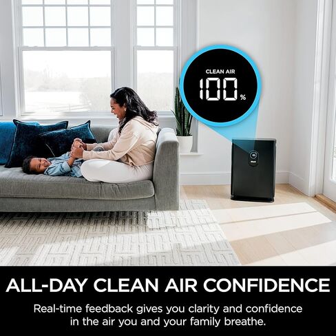 Shark HE402AMZ Air Purifier 4 True HEPA with Microban Protection Cleans up to 1000 Sq. Ft., Captures 99.98% of particles, allergens, smoke, odors to 0.1–0.2 microns, Advanced Odor Lock, 4 Fan, Grey in Kuwait