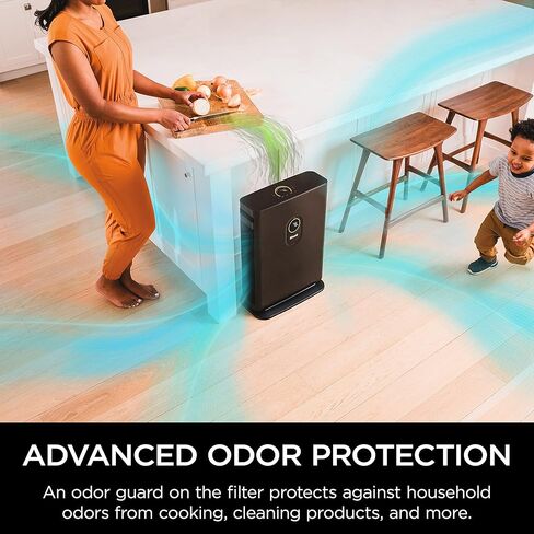 Shark HE402AMZ Air Purifier 4 True HEPA with Microban Protection Cleans up to 1000 Sq. Ft., Captures 99.98% of particles, allergens, smoke, odors to 0.1–0.2 microns, Advanced Odor Lock, 4 Fan, Grey in Kuwait